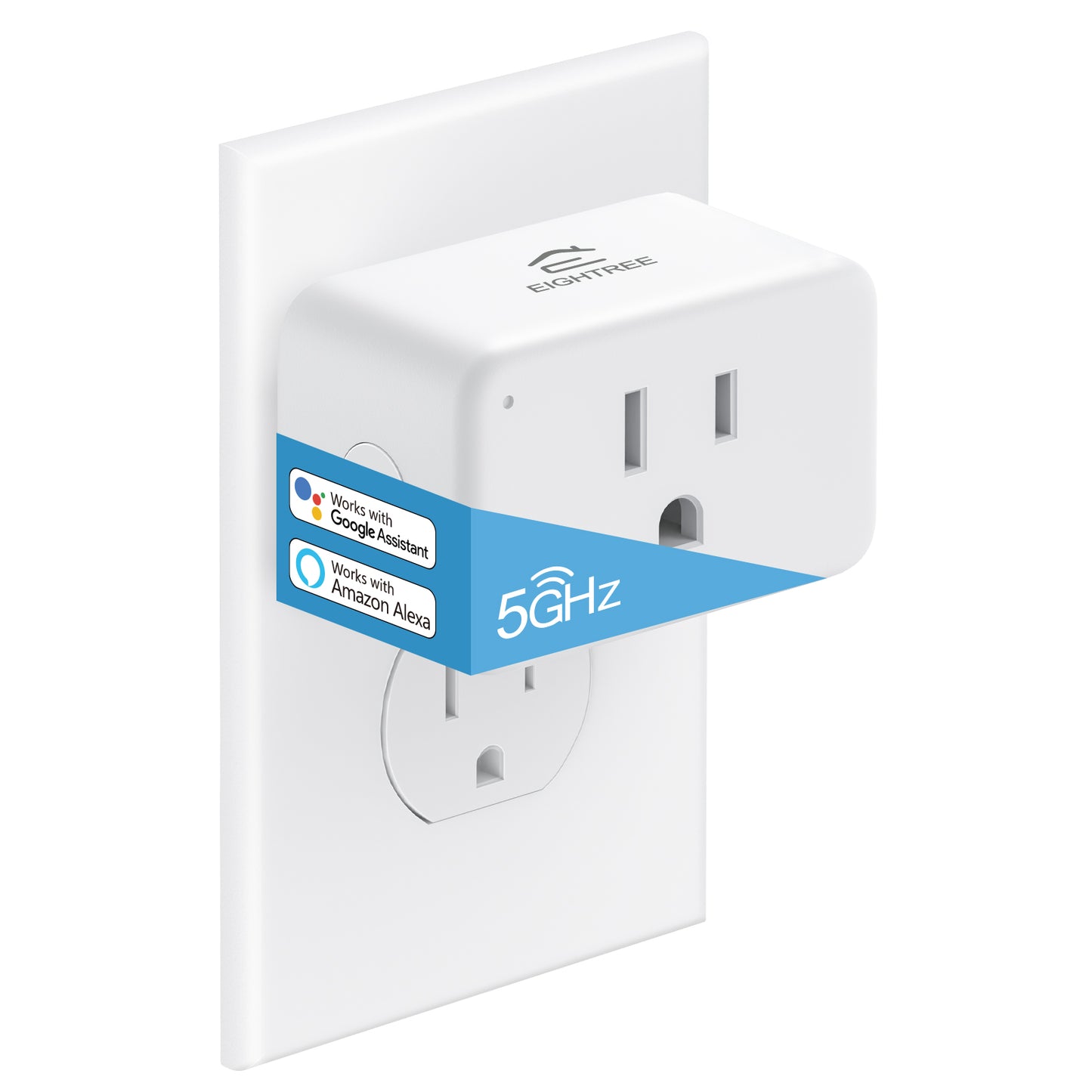 EIGHTREE Mini Smart Plug 5GHz Wi-Fi Compatible 15A, Smart Plugs That Work with Alexa & Google Home & SmartThings, Energy Monitor, Remote Control, Timer & Schedule, Wi-Fi Plugs
