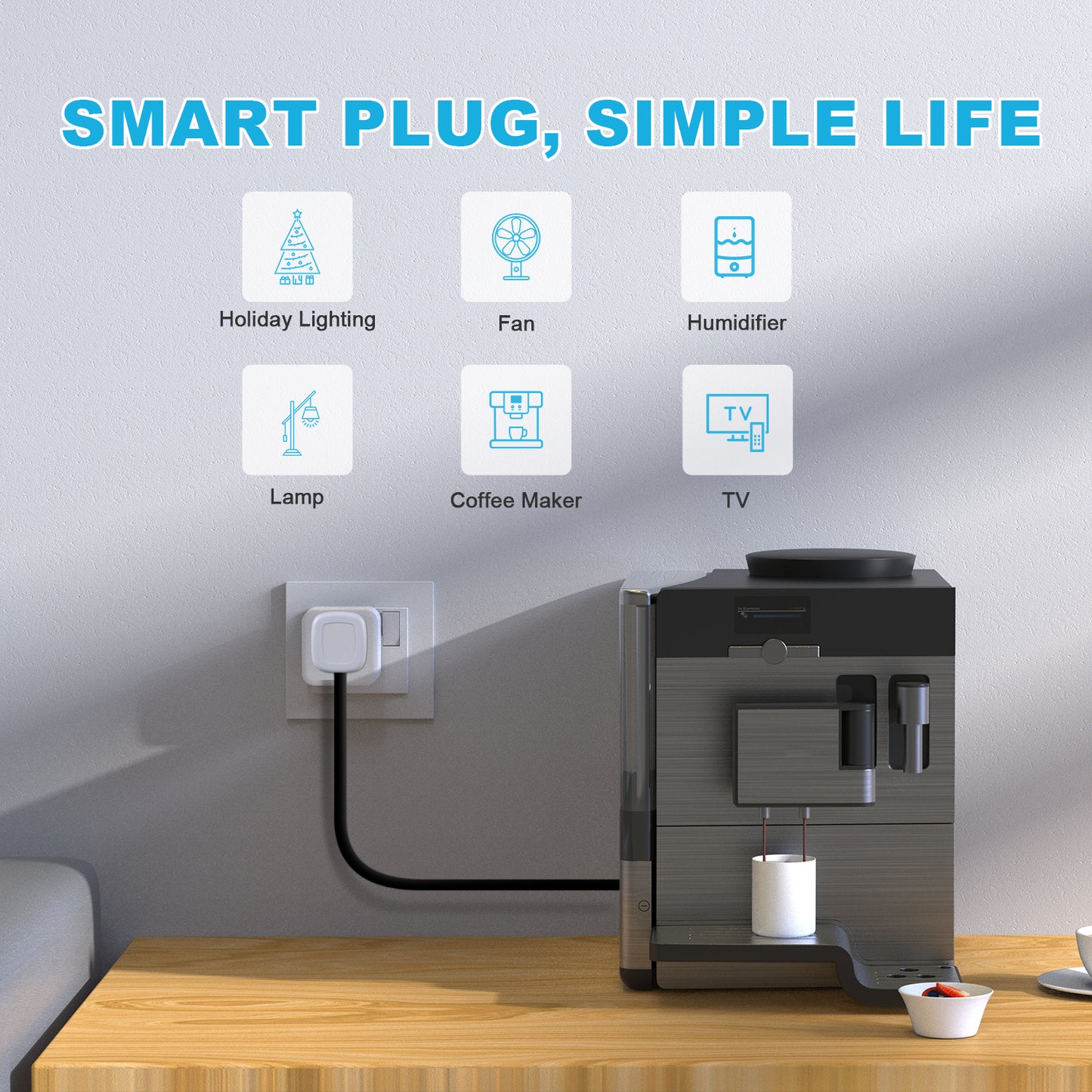 UK WiFi Smart Plug with Energy Monitoring 13A ET31