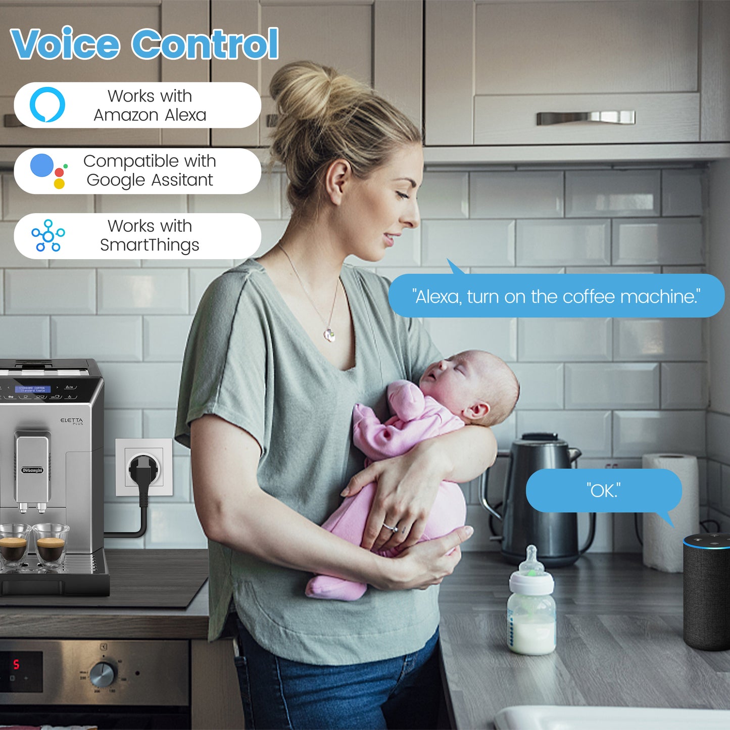 EU Mini Smart WLAN Steckdose misst Stromverbrauchsmesser ET20