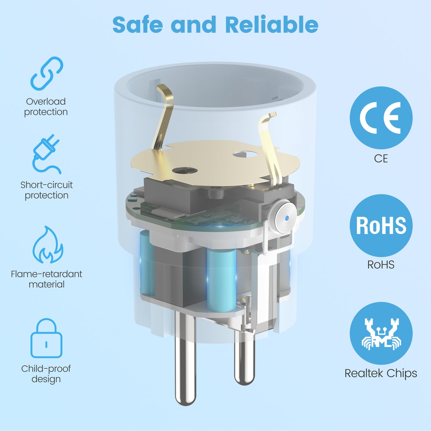 EU Mini Smart WLAN Steckdose misst Stromverbrauchsmesser ET20