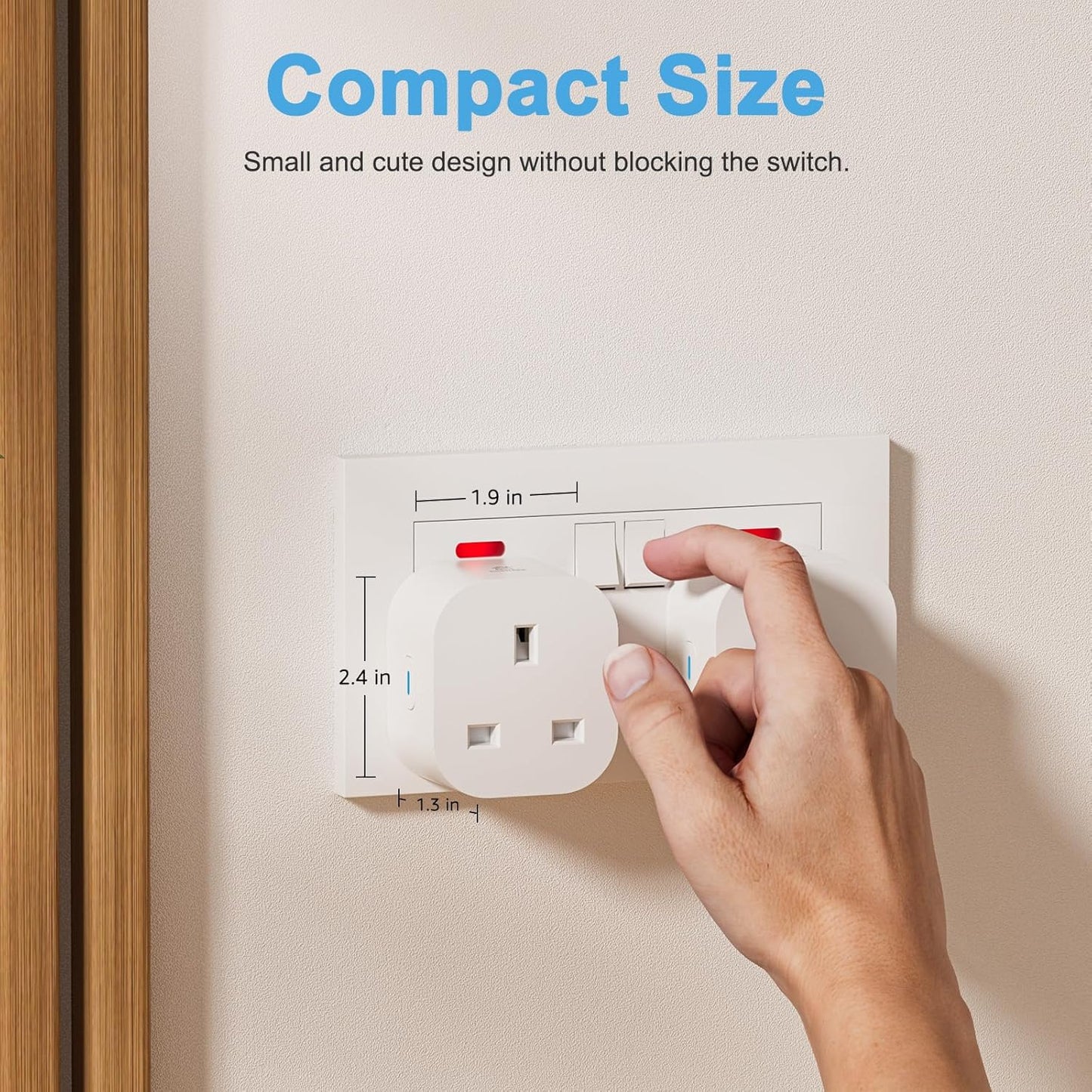 EIGHTREE Matter Smart Plug with Energy Monitoring, Mini WiFi Plug Works With Apple HomeKit, Alexa, Google Home, SmartThings, Remote Control, Timer & Schedule Function, 2.4Ghz Wi-Fi Only, 13A