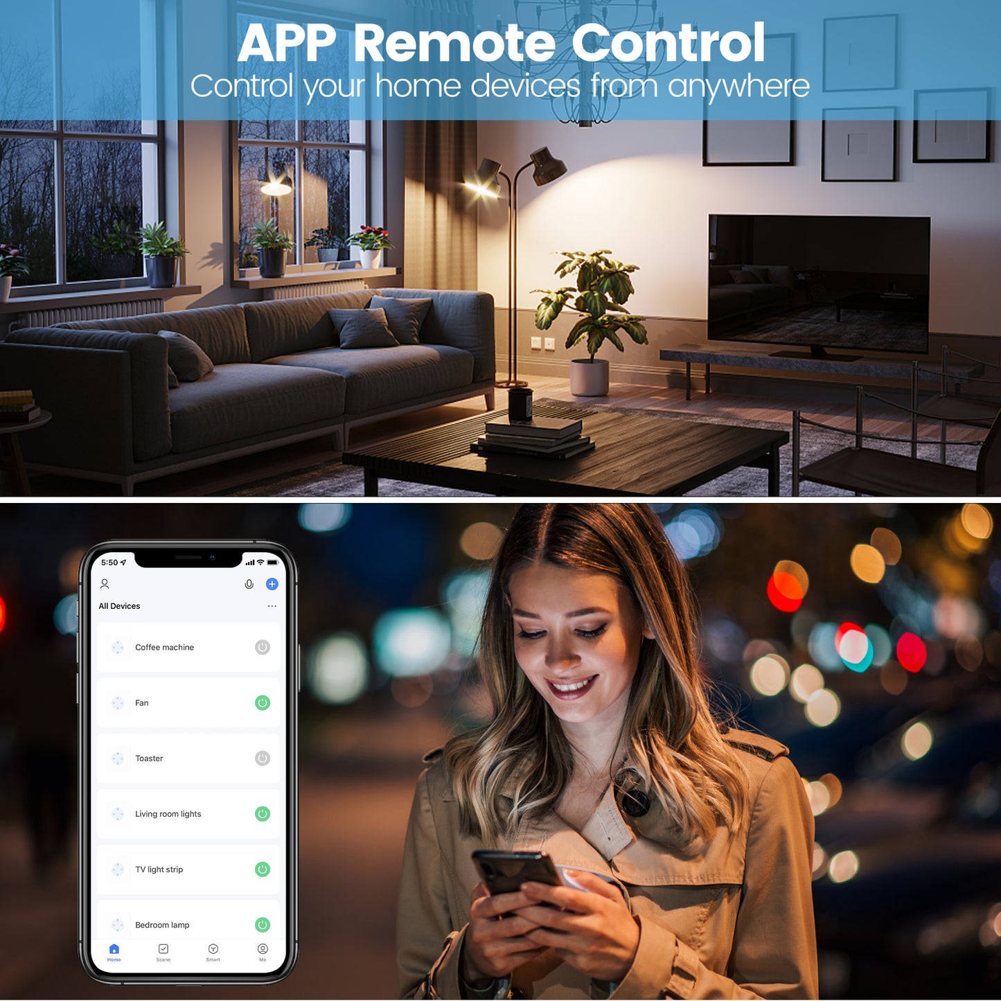 ELELINK Smart Plug, 15A WiFi Smart Plug with Energy Monitoring, Wireless Remote Control Timer Plug, 2.4 GHz Wi-Fi Only
