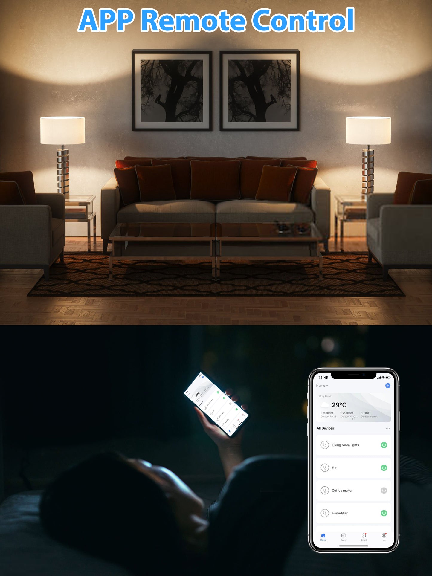 ELELINK WiFi Plugs That Work with Alexa and Google Home, Smart Outlet with Remote Control and Timer Function, 2.4GHz Wi-Fi Only