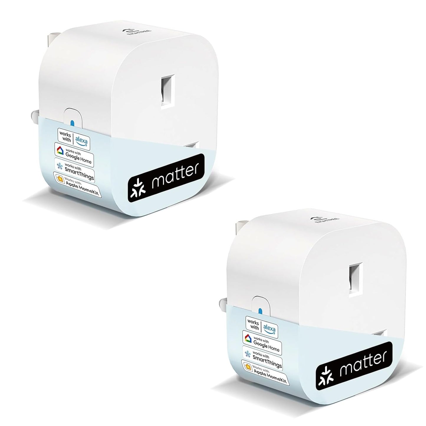 EIGHTREE Matter Smart Plug with Energy Monitoring, Mini WiFi Plug Works With Apple HomeKit, Alexa, Google Home, SmartThings, Remote Control, Timer & Schedule Function, 2.4Ghz Wi-Fi Only, 13A