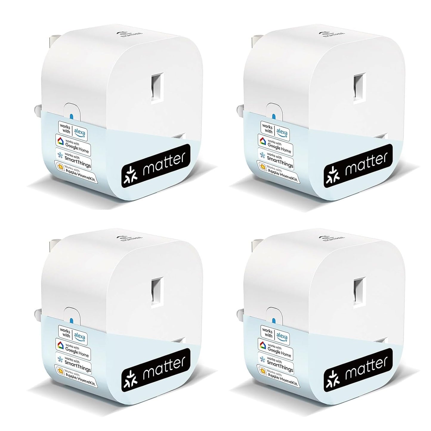EIGHTREE Matter Smart Plug with Energy Monitoring, Mini WiFi Plug Works With Apple HomeKit, Alexa, Google Home, SmartThings, Remote Control, Timer & Schedule Function, 2.4Ghz Wi-Fi Only, 13A