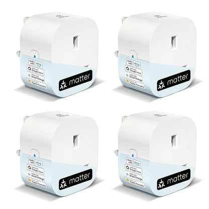 EIGHTREE Matter Smart Plug with Energy Monitoring, Mini WiFi Plug Works With Apple HomeKit, Alexa, Google Home, SmartThings, Remote Control, Timer & Schedule Function, 2.4Ghz Wi-Fi Only, 13A