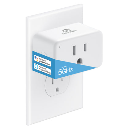 EIGHTREE Mini Smart Plug 5GHz Wi-Fi Compatible 15A, Smart Plugs That Work with Alexa & Google Home & SmartThings, Energy Monitor, Remote Control, Timer & Schedule, Wi-Fi Plugs