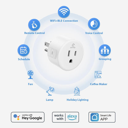 Eightree Smart Plug for 5GHz & 2.4GHz, Smart Outlet WiFi Socket with APP Remote Control, Compatible with Alexa