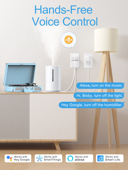EIGHTREE Smart Plug 15A, Smart Plugs That Compatible with Alexa & Google Home & SmartThings, No Hub Required, WiFi Outlet with Remote Control, Timer & Schedule, 2.4GHz WiFi Only