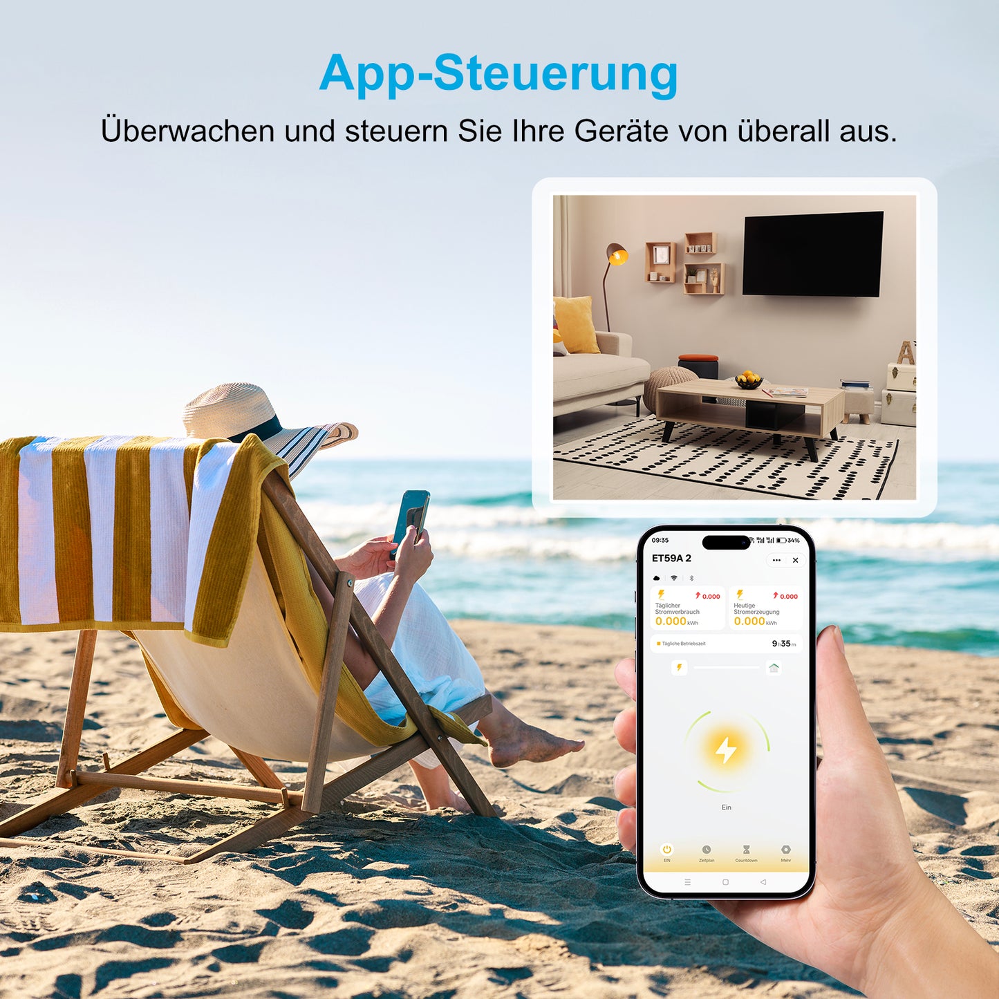 EIGHTREE WLAN Steckdose für Balkonkraftwerk mit Stromzähler, Stromverbrauch und Einspeisung messen, Steckdose mit Energiezähler für Mini-PV, 2.4G/5G WLAN, 16A 3680W, Alexa & Google Home kompatibel