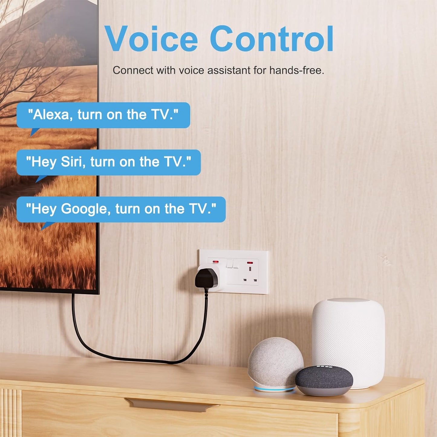 EIGHTREE Matter Smart Plug with Energy Monitoring, Mini WiFi Plug Works With Apple HomeKit, Alexa, Google Home, SmartThings, Remote Control, Timer & Schedule Function, 2.4Ghz Wi-Fi Only, 13A