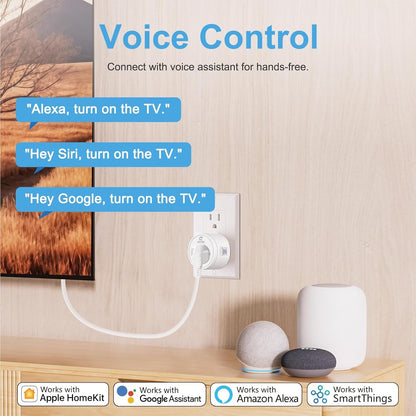 EIGHTREE Matter Smart Plug, Homekit Supported, Hub Required, Smart Plugs That Work with Alexa, Siri & Google Home, WiFi Plug with Remote Control, Timer & Schedule, Matter Smart Home 2.4GHz Wi-Fi Only