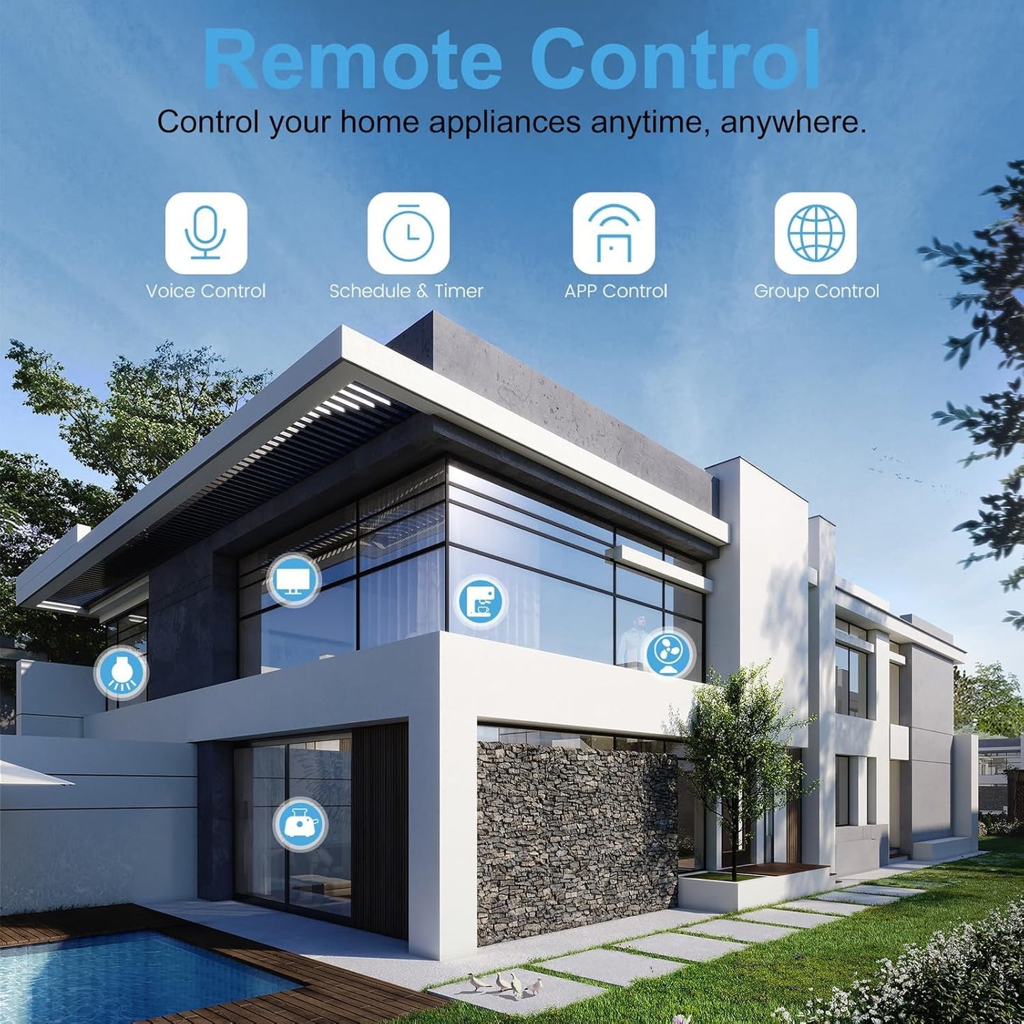 EIGHTREE Matter Smart Plug, Homekit Supported, Hub Required, Smart Plugs That Work with Alexa, Siri & Google Home, WiFi Plug with Remote Control, Timer & Schedule, Matter Smart Home 2.4GHz Wi-Fi Only