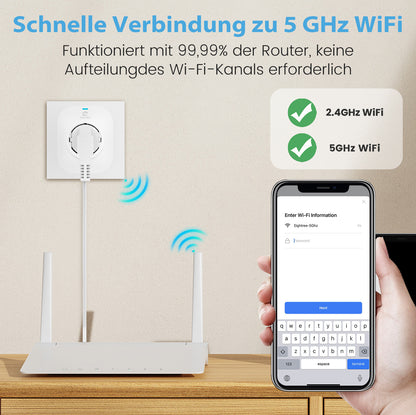 EIGHTREE WLAN Steckdose für Balkonkraftwerk mit Stromzähler, Stromverbrauch und Einspeisung messen, Steckdose mit Energiezähler für Mini-PV, 2.4G/5G WLAN, 16A 3680W, Alexa & Google Home kompatibel