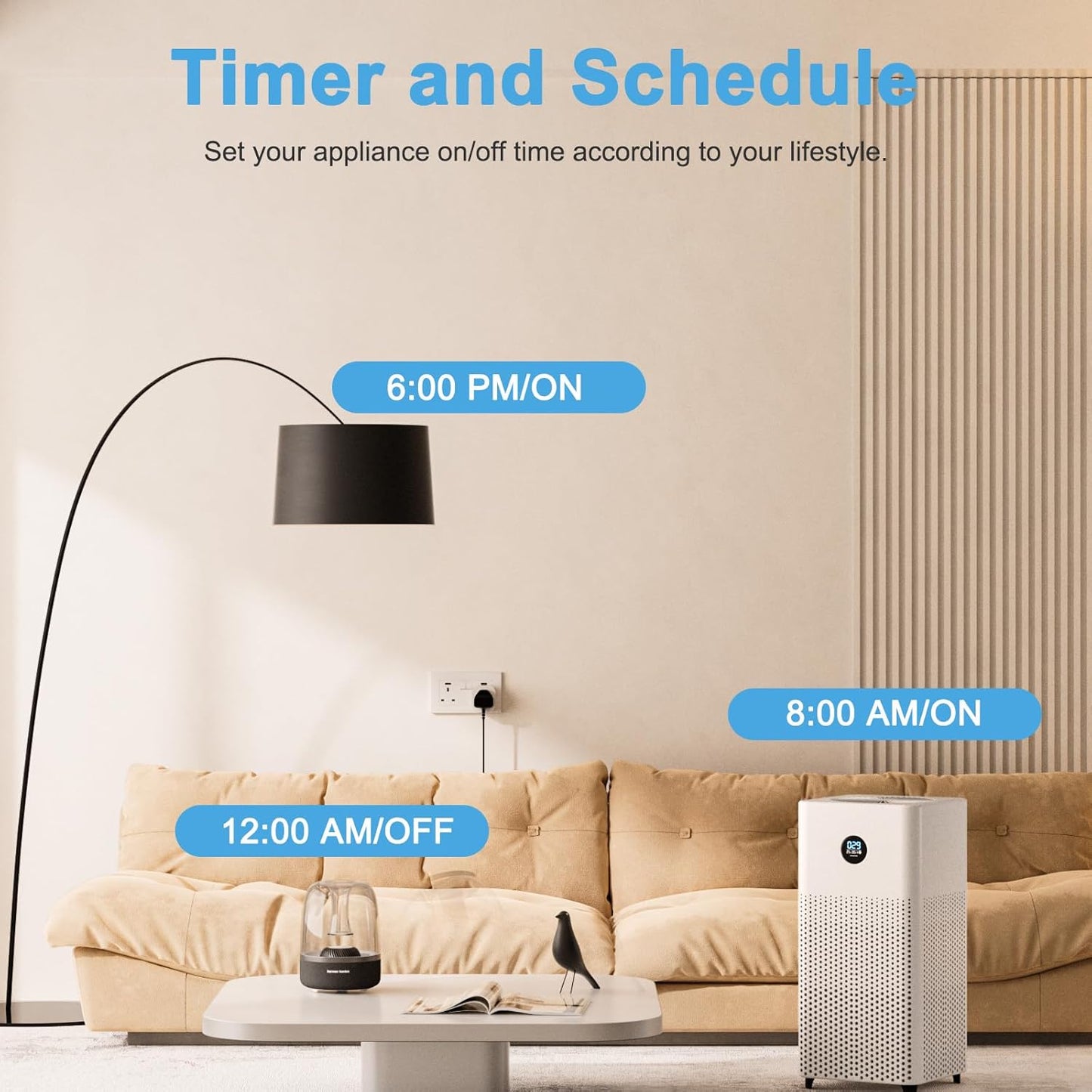 EIGHTREE Matter Smart Plug with Energy Monitoring, Mini WiFi Plug Works With Apple HomeKit, Alexa, Google Home, SmartThings, Remote Control, Timer & Schedule Function, 2.4Ghz Wi-Fi Only, 13A