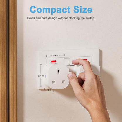EIGHTREE Matter Smart Plug with Energy Monitoring, Mini WiFi Plug Works With Apple HomeKit, Alexa, Google Home, SmartThings, Remote Control, Timer & Schedule Function, 2.4Ghz Wi-Fi Only, 13A