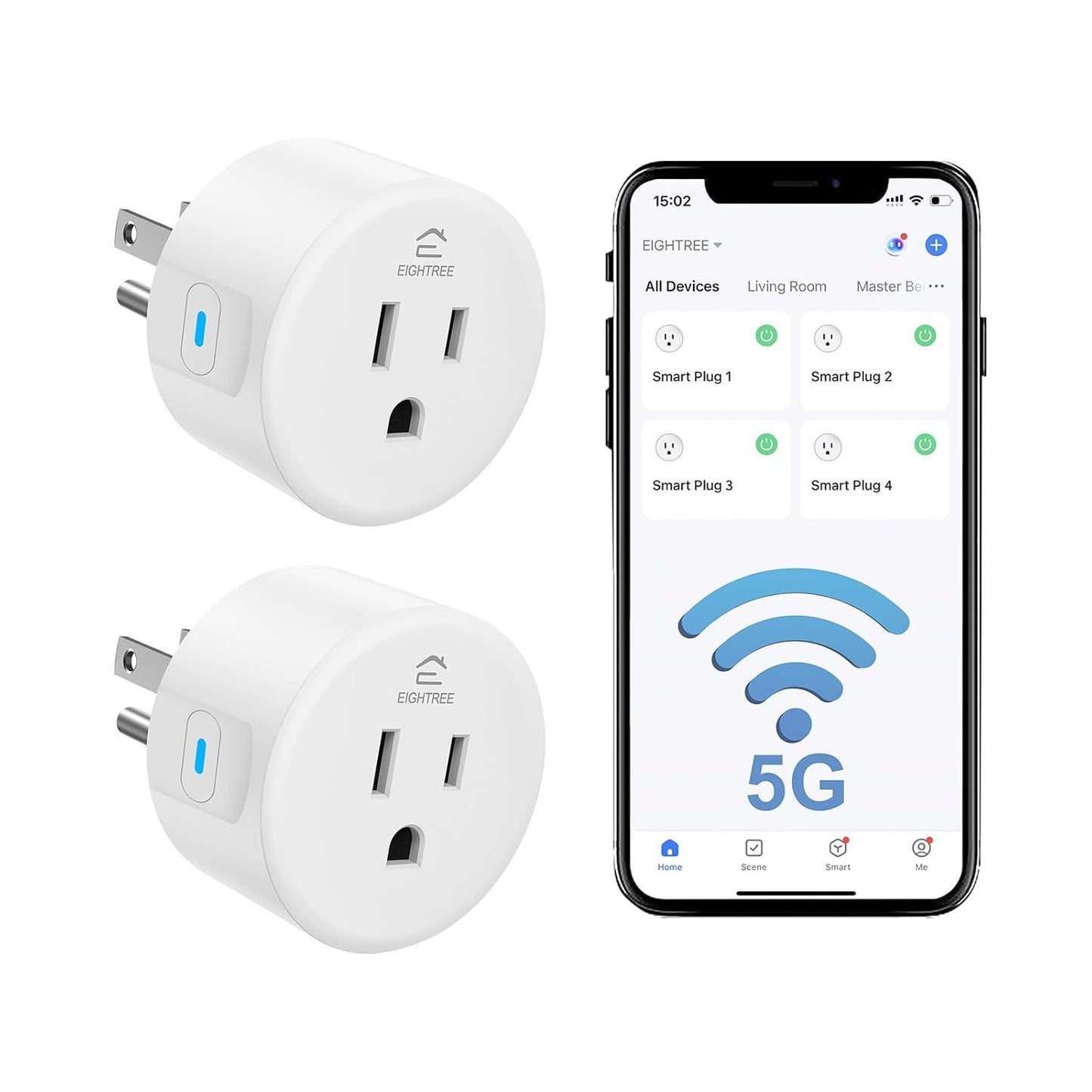 Eightree Smart Plug for 5GHz & 2.4GHz, Smart Outlet WiFi Socket with APP Remote Control, Compatible with Alexa