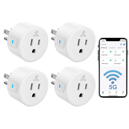 Eightree Smart Plug for 5GHz & 2.4GHz, Smart Outlet WiFi Socket with APP Remote Control, Compatible with Alexa